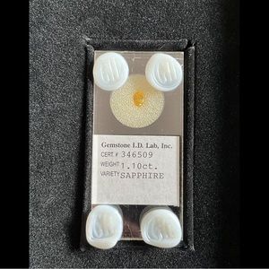 Certified 1.10 CTS. Natural Golden Sapphire.